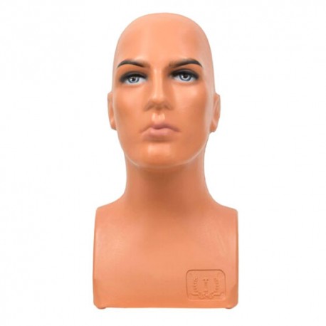 Cap manechin barbat plastic bej machiat  