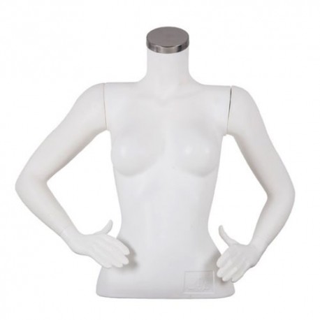 Bust dama cu maini  din plastic alb 