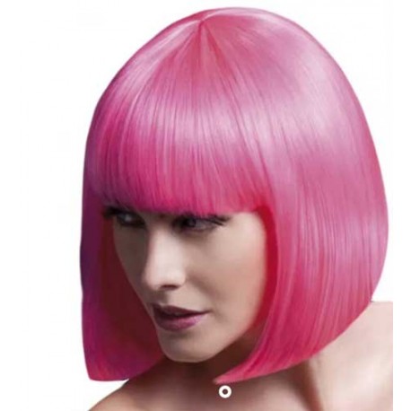 Peruca roz cu par scurt bob