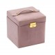 Caseta bijuteri din catifea roz