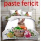 Lenjerie pat  finet  6 piese  Iepuras si cos cu oua de Paste