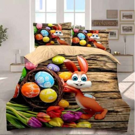 Lenjerie pat  finet  6 piese  Iepuras pe podea de Paste