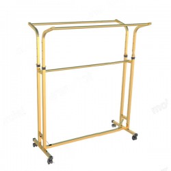 Suport expunere haine din metal auriu cu inaltime reglabila