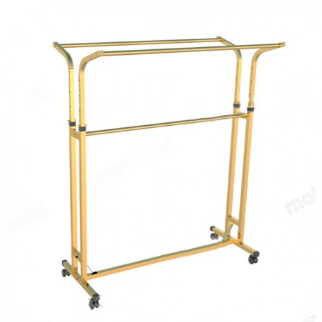 Suport expunere haine din metal auriu cu inaltime reglabila