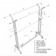 Stender cromat dublu reglabil pe inaltime