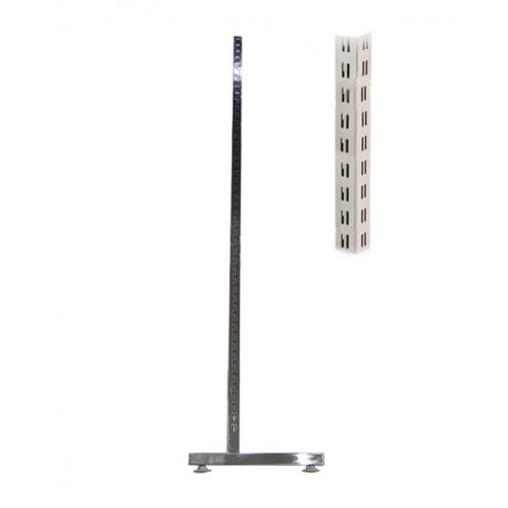 Stalp patrat metalic cromat cu talpa in “L”2M