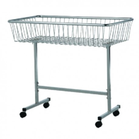 Cos metalic cromat negru mediu cu roti 80 cm x 60 cm