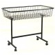 Cos metalic vopsit negru mediu cu roti 80 cm x 60 cm