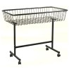 Cos metalic vopsit negru mediu cu roti 80 cm x 60 cm