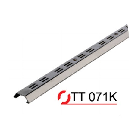 Stalp metalic cromat conic cu doua orificii