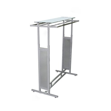 Stender metalic cu polita de sticla