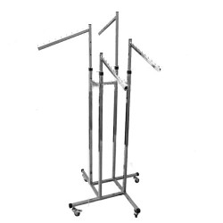 Stender metalic cromat cu brate reglabile individual pe inaltime
