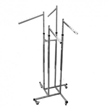 Stender metalic cromat cu brate reglabile individual pe inaltime