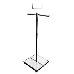 Stender metalic  cu doua brate de expunere si suport etichete eticheta